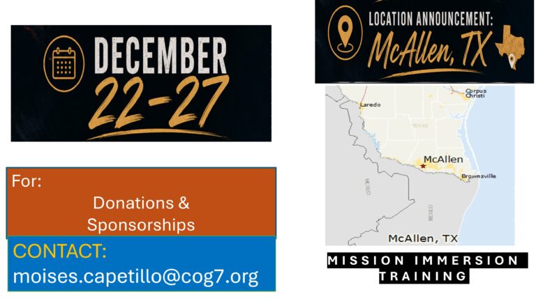 Event in McAllen, TX, from December 22-27. Contact for donations and sponsorships via provided email.